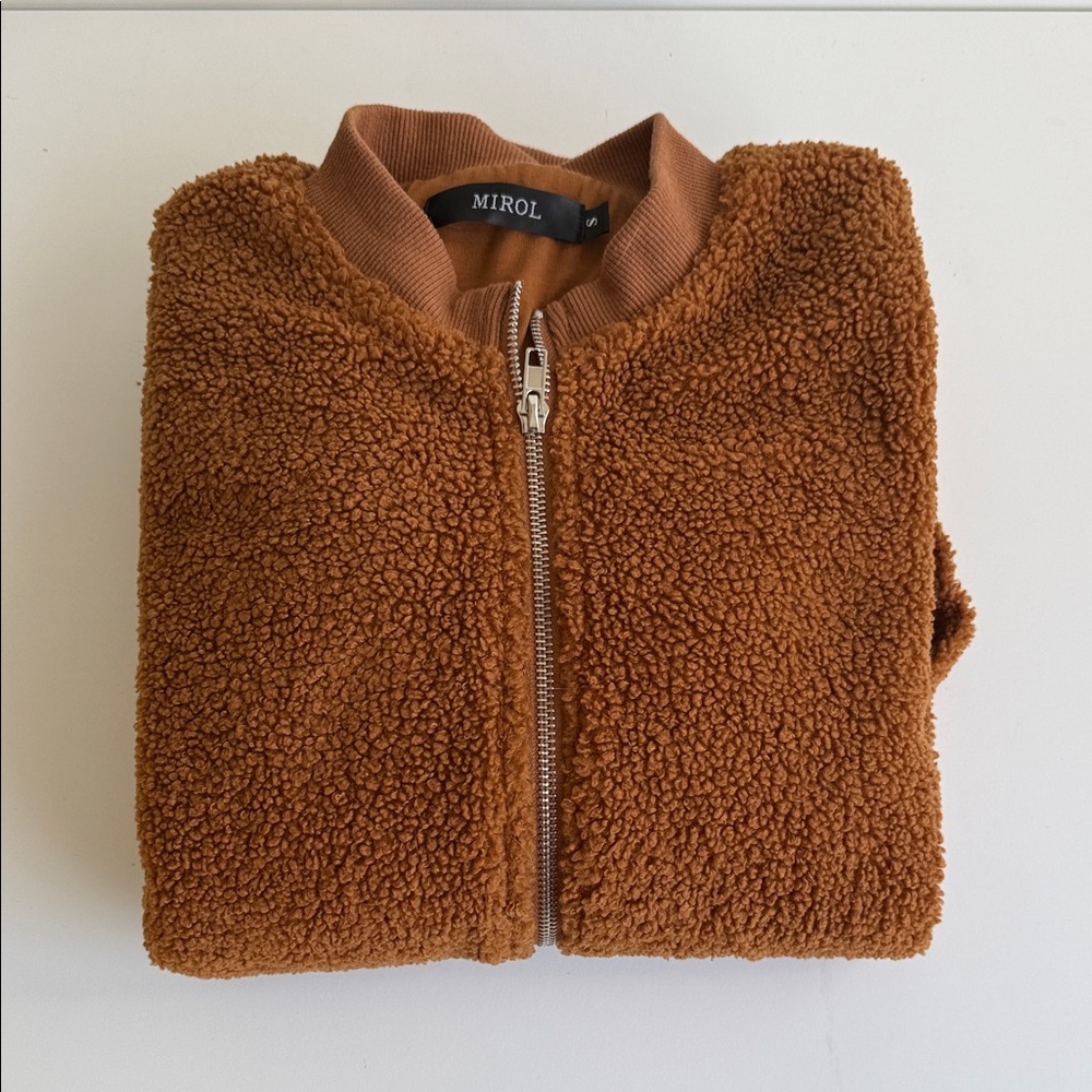 MIROL Women's Brown Sherpa Jacket
